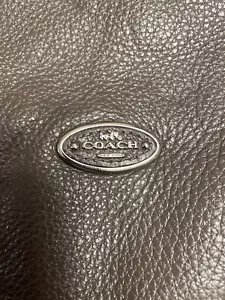 COACH GRAY GREY PEBBLE LEATHER SHOULDER CROSSBODY BAG SIDE POCKETS ZIP TOP LARGE - Picture 1 of 14