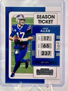 Tarjeta de boleto de temporada 2021 Panini Contenders Josh Allen 10 - Imagen 1 de 2