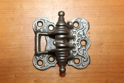 Antique Cast Iron Victorian Spring Loaded Screen Door Hinge Missing Spring C-3 Cover