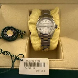 Rolex Ladies Oyster Perpetual 176200 Dominos Stainless Steel Box Papers - Picture 1 of 9