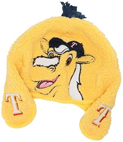 FOCO MLB Texas Rangers Mascot Plush Tassel HatOne Size Cover