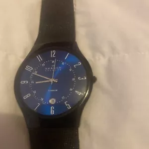skagen mens watch titanium T233xltmn Black Mesh Strap About 10 Years Old - Picture 1 of 6