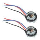 2Pcs 1157 LED Stop Brake Turn Light Bulb Socket Harness Wire Pig Tail Plug New