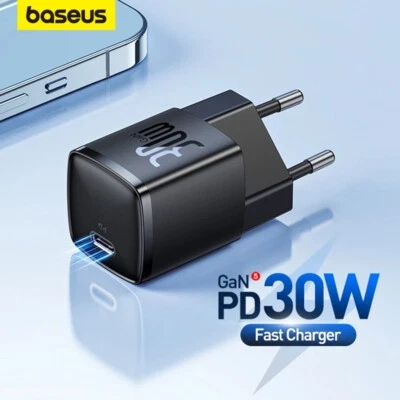 Baseus 30W Ladegerät PD Schnell USB Typ C Netzteit für iPhone 15 14 13 12 11 X - Bild 1 von 4