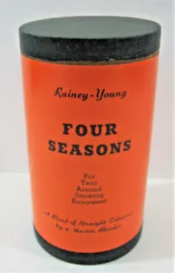 Vintage Four Seasons Tobacco Paper Label Cardboard Can Rainey Young Galesurg Il - Picture 1 of 4
