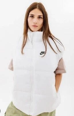 NIKE Sportswear Women’s Puffer Vest Therma-FIT Oversized FB7679-100 White Size M - Image 1 of 4