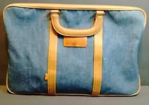 1960s Vintage Levi’s Denim Flat Tote Bag Purse Leather Label Orange Tag Laptop - Picture 1 of 13