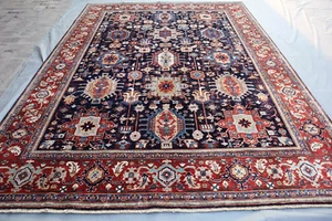 6x8 "Antique Peersian Heriz Rug - Hand-Knotted Wool, Geometric Medallion" - Picture 1 of 13