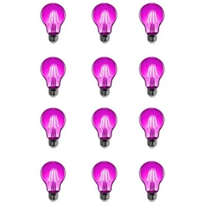 Feit Electric LED Light Bulb Filament 25-Watt Pink Glass A19 Medium (12-Pack) - Picture 1 of 3