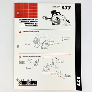 Shindaiwa 577 Chainsaw Parts List 1992 Vintage Original - Picture 1 of 2