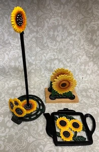 Sonnenblume Thema Küche Dekor Set Papier Handtuch Halter Servietten Halter & Untersetzer - Bild 1 von 9