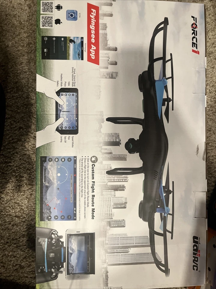 Force1 U45W FPV Drone Camera for Adults VR Ready Quadcopter RTF - BLACK/BLUE - Image 1 of 1
