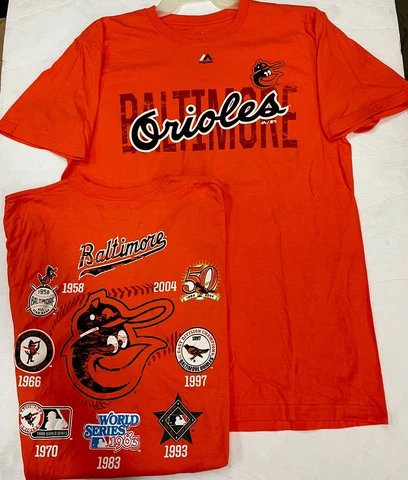 BALTIMORE ORIOLES Championship MAJESTIC T-SHIRT ADULT LARGE MENS Cover
