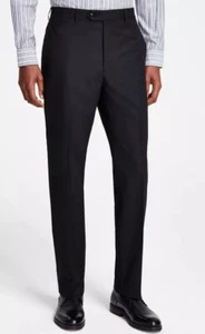 Calvin Klein Mens Skinny Fit Trousers Black Flat Front Dress Pants 34/29 New - Picture 1 of 6