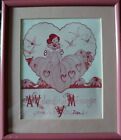 Heart Shape Message - Framed Post Card Picture