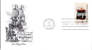 PILGRIM SHIP MAYFLOWER LANDS 1970 artmaster CACHET FDC VF UNADDR - Picture 1 of 1