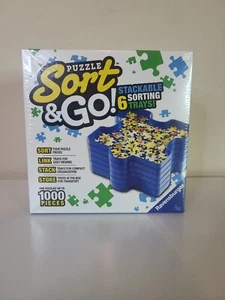Puzzle Sort & Go! 6 Stackable Sorting Trays! For Puzzles up to 1000 Pieces - Picture 1 of 5