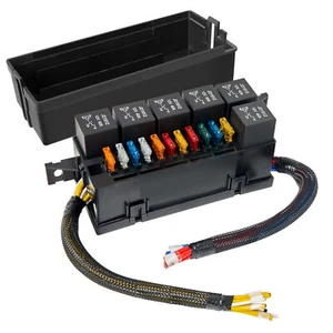 12V Relay Box with 6PCS Relay ATO ATO Fuse Slots 11 Relay Slots For Car Truck - Picture 1 of 7