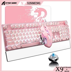 Teclado mecánico XINMENG X9, estilo máquina de escribir retro Steampunk vintage, metal - Imagen 1 de 42