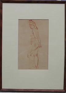 RETRATO BRITÁNICO DESNUDO DE CHRISTOPHER SANDERS 1905-1991 RA DIBUJO ART DECO 3 - Imagen 1 de 9