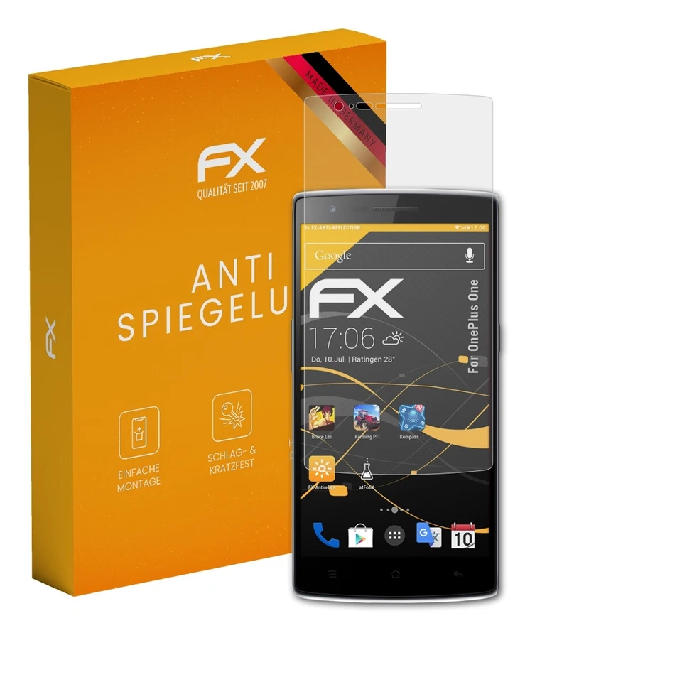 atFoliX 3x Displayfolie für OnePlus One Schutzfolie matt&stoßfest Folie - Bild 1 von 4