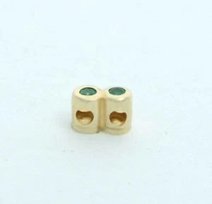 EMERALD SLIDE SPACER SLIDER BRACELET CHARM 14K - Picture 1 of 3