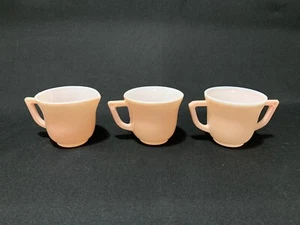 Vintage Hazel Atlas Moderntone Pastell Rosa Kinder 3-teiliges Teetassen-Set - Bild 1 von 22