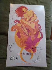 APC A Perfect Circle Band Signed Tour Poster Las Vegas 2012 Vance Kelly - Picture 1 of 11