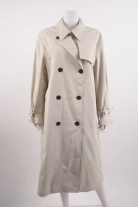 Theory Womens Trench Coat Double Breasted Sleek Sz M Beige Sand NWT No belt $795 - Picture 1 of 7