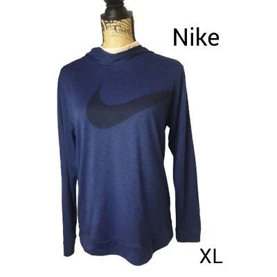 Nike Niñas Sudadera con Capucha XL Azul Swoosh Dri-Fit Ligero Pullover Con Capucha Ropa Deportiva Foto 1 de 4