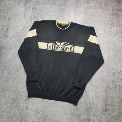 Diesel Vintage Knit Sweater Mens 90s Big Logo Size L Y2K - Image 1 of 4