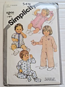Mono Una Pieza Mamelucos 6M Infantil Simplicidad 5431 Costura Patrón Corte Ropa - Imagen 1 de 10