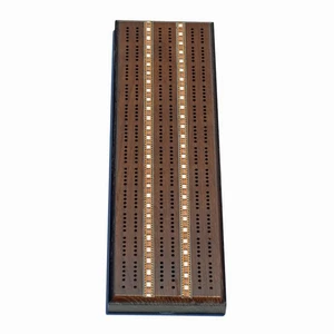 WE Games Sprint 3 Track Cribbage Set, Solid Oak Wood with Dark Stain and Inlay - Picture 1 of 8