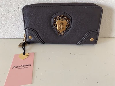 Juicy Couture Juicy Romance Refuerzo Único Grande Cremallera Alrededor Cartera Chocolate NUEVO Foto 1 de 4