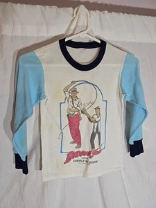 Vintage Indiana Jones Temple Doom 1984 Film Jungen Shirt Pyjama Oberteil Größe Small - Bild 1 von 4