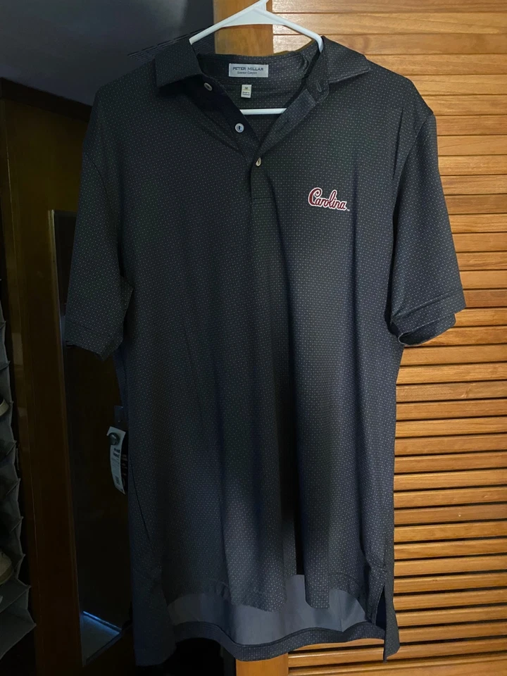 Men's M Peter Millar Summer Comfort NCAA South Carolina Gamecocks Grey Golf Polo - Image 1 of 3