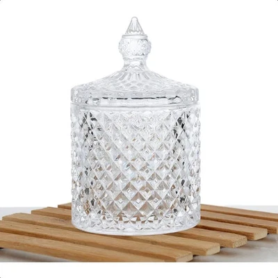 Tarro de caramelos de cristal de 10 oz con tapa azucarero boticario decorativo 300 ml Foto 1 de 4