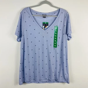 Espléndida Camiseta Top Púrpura Talla XL Estampado de Estrellas Cuello en V Manga Corta - Imagen 1 de 7