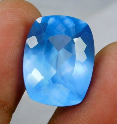 Topacio azul cielo certificado natural 27,65 quilates corte cojín facetado piedras preciosas sueltas AAA Foto 1 de 4