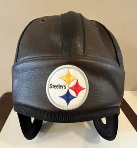 Unworn Pittsburgh Steelers Vintage Reebok Faux Leather Football Helmet Hat Cap - Picture 1 of 6