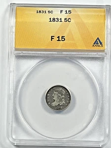 1831 Capped Bust Half Dime: ANACS F15 - Bild 1 von 4