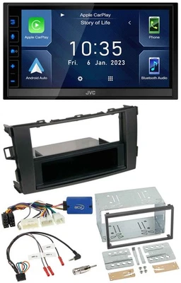 JVC DAB Bluetooth Lenkrad USB 2DIN Autoradio für Toyota Auris 2011-2012 schwarz - Bild 1 von 4