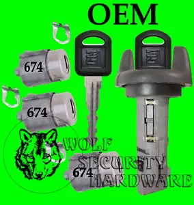Tahoe Suburban Yukon 98 99 Ignition Switch Cylinder & Door Lock Set 2 GM Keys - Picture 1 of 2