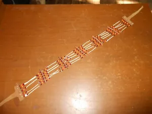 Perline cappello choker vintage anni '60 prima nazione nuovo Messico vecchia pedina con trapunta perline - Foto 1 di 2