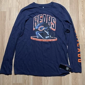 Fanatics Chicago Bears Men Blue Long Sleeve Graphic T Shirt Size L NWT - Picture 1 of 10