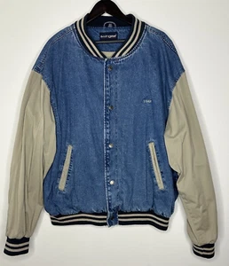 USAir Airlines Denim Bomber Jacket XXL Vintage Swingster - Picture 1 of 12