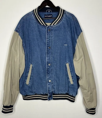 USAir Airlines Denim Bomber Jacket XXL Vintage Swingster - Image 1 of 4