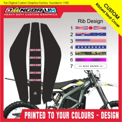 Ribbed Surron Ultra Bee Seat Cover Gripper with custom ribs - Image 1 of 4