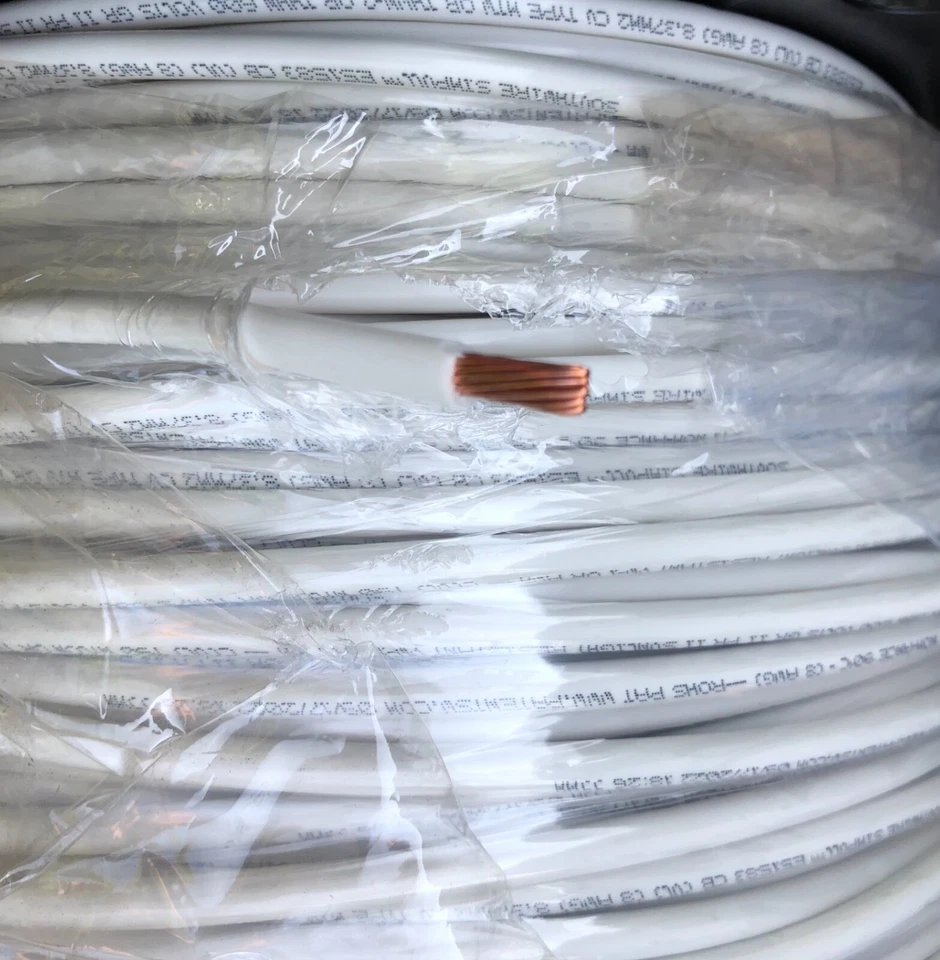 Southwire 8 AWG THHN Stranded Copper  Wire White 100 Ft - Image 1 of 1