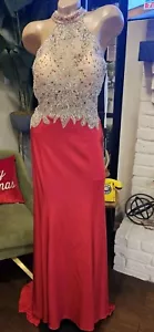 Foryoudress Embroidered Red Gown Size 10 New With Tags MSRP $265 - Picture 1 of 13